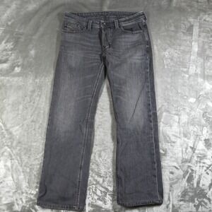 Diesel Jeans Mens 33x27 Gray Straight Leg Denim Italy Casual Stretch Faded